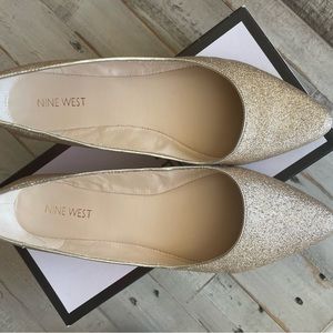 Nine West Gold Sparkle Flats